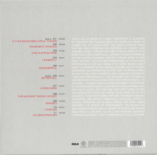 Annie Lennox : Bare (LP, Album, Ltd, RE, Whi)
