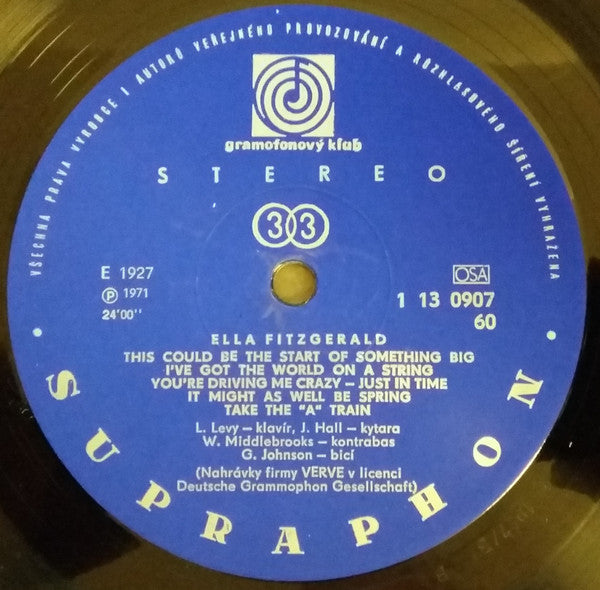 Ella Fitzgerald : Ella Fitzgerald (LP, Album, Club)