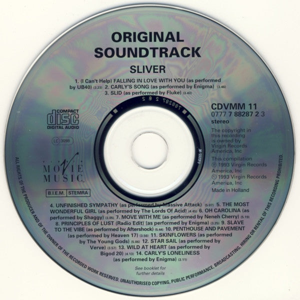 Various : Sliver (Music From The Motion Picture) (CD, Comp, RP)