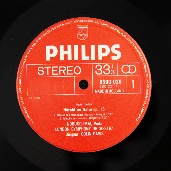 Berlioz* / Nobuko Imai, London Symphony Orchestra, Colin Davis* : Harold En Italie (LP)
