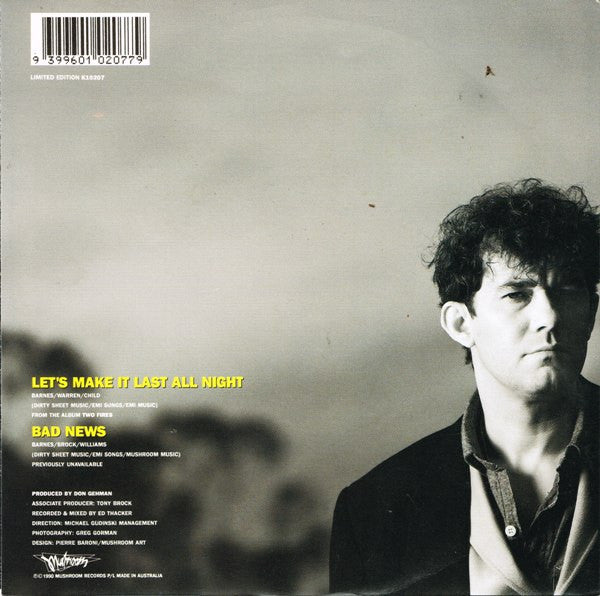 Jimmy Barnes : Let's Make It Last All Night (7", Single, Ltd)