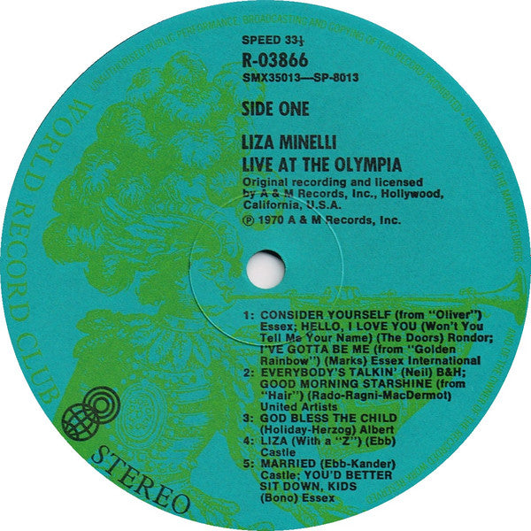 Liza Minnelli : Liza Minnelli Live At Olympia (LP, Album, Club)