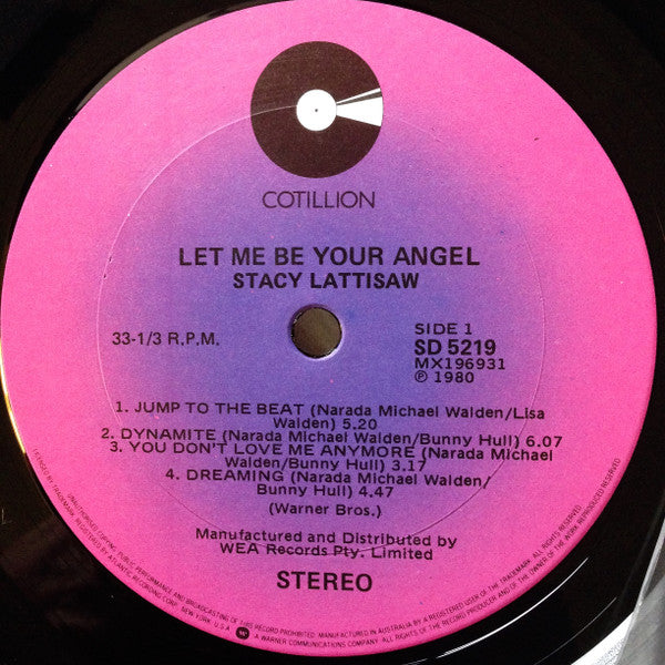 Stacy Lattisaw : Let Me Be Your Angel (LP, Album)