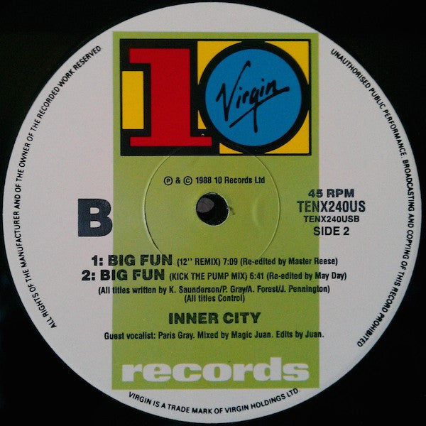 Inner City : Big Fun (12")