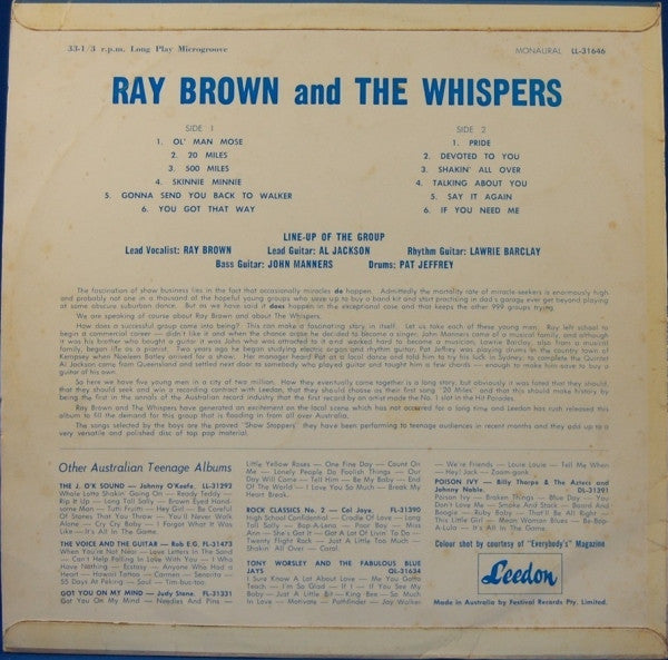 Ray Brown & The Whispers : Ray Brown And The Whispers (LP, Mono)