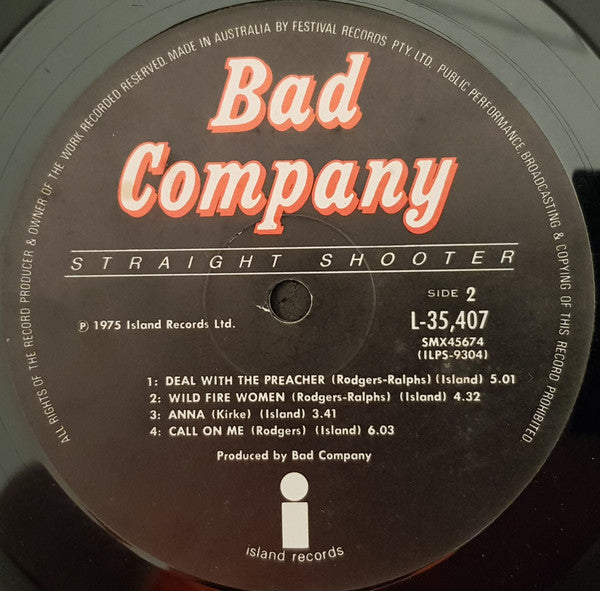 Bad Company (3) : Straight Shooter (LP, Album)