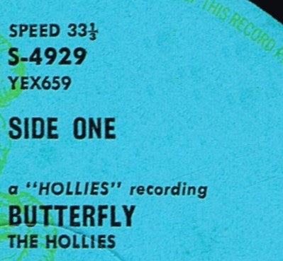 The Hollies : Butterfly (LP, Album, Club, 1st)