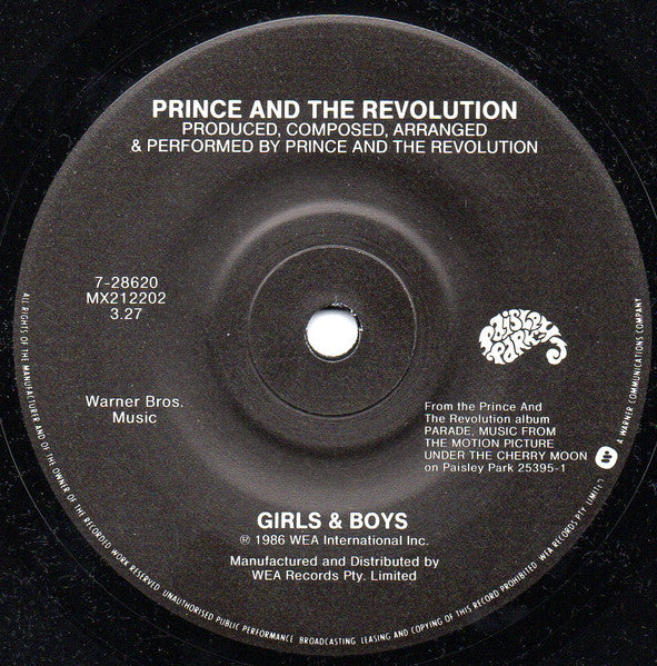 Prince And The Revolution : Anotherloverholenyohead (7", Single)