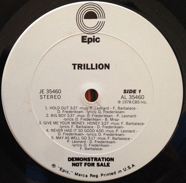 Trillion (3) : Trillion (LP, Album, Promo)