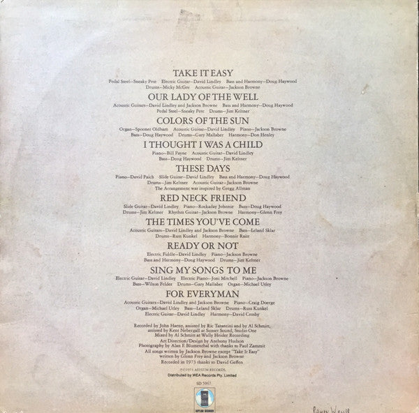 Jackson Browne : For Everyman (LP, Album)