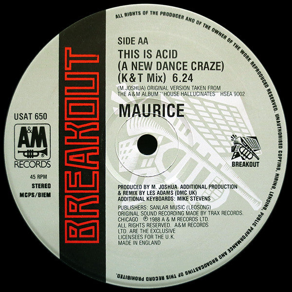 Maurice* : This Is Acid (A New Dance Craze) (12")