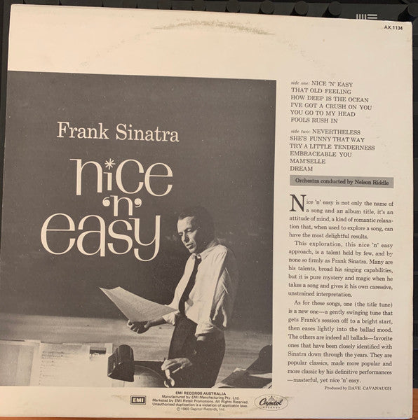 Frank Sinatra : Nice 'N' Easy (LP, Album, RE)