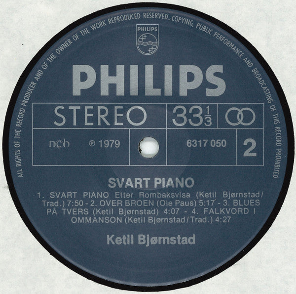 Ketil Bjørnstad : Svart Piano (LP)