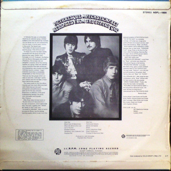 Status Quo : Picturesque Matchstickable Messages From The Status Quo (LP, Album)