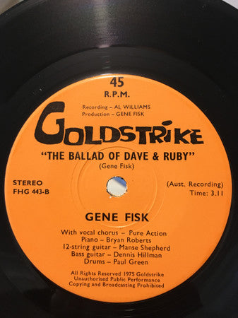 Gene Fisk : Run Away Little Girl (7")