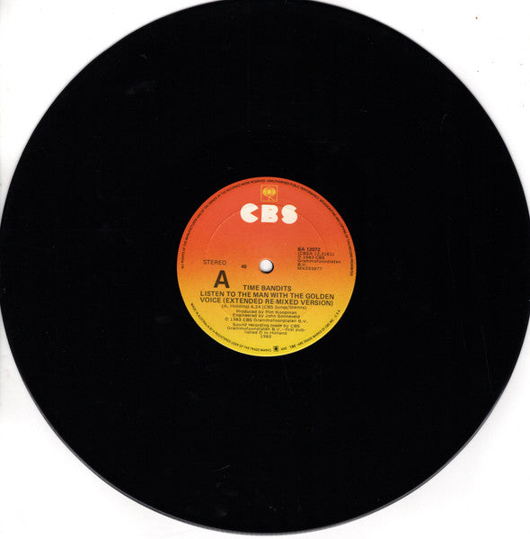 Time Bandits : Listen To The Man With The Golden Voice (12", Single)