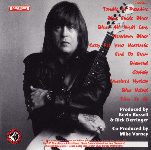 Rick Derringer : Back To The Blues (CD, Album, RP)