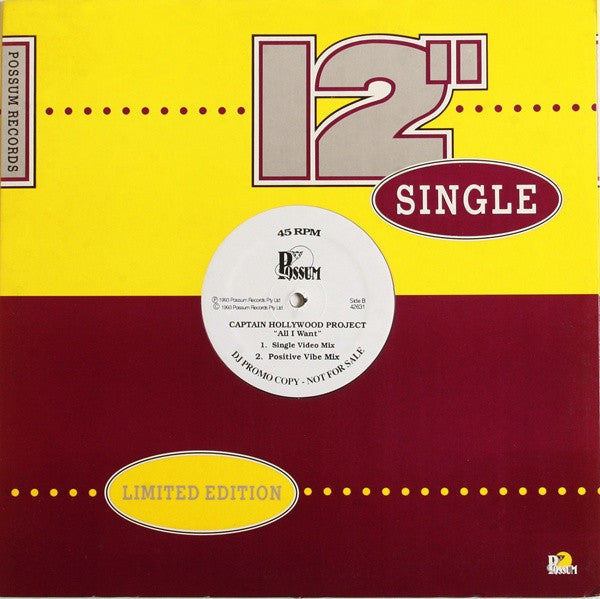 Ace Of Base / Captain Hollywood Project : Happy Nation / All I Want (12", Ltd, Promo)