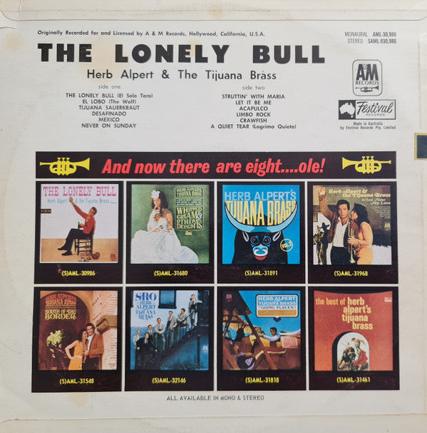 Herb Alpert & The Tijuana Brass : The Lonely Bull (LP, Album)