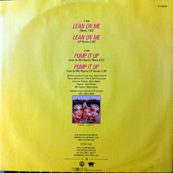 Club Nouveau : Lean On Me (Remix) (12")