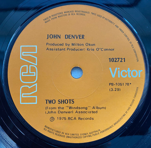 John Denver : Fly Away (7", Single)