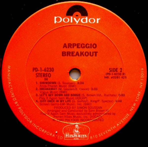 Arpeggio (2) : Breakout (LP, Album, 56 )