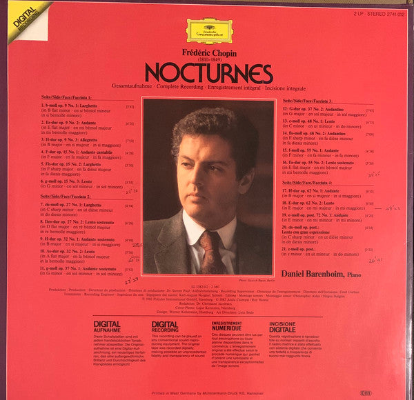 Chopin* / Daniel Barenboim : Nocturnes (2xLP, Album, Gat)