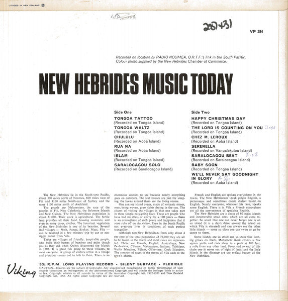 Various : New Hebrides Music Today (LP)