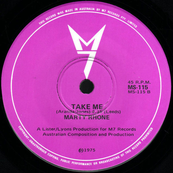 Marty Rhone : Denim And Lace (7", Single)