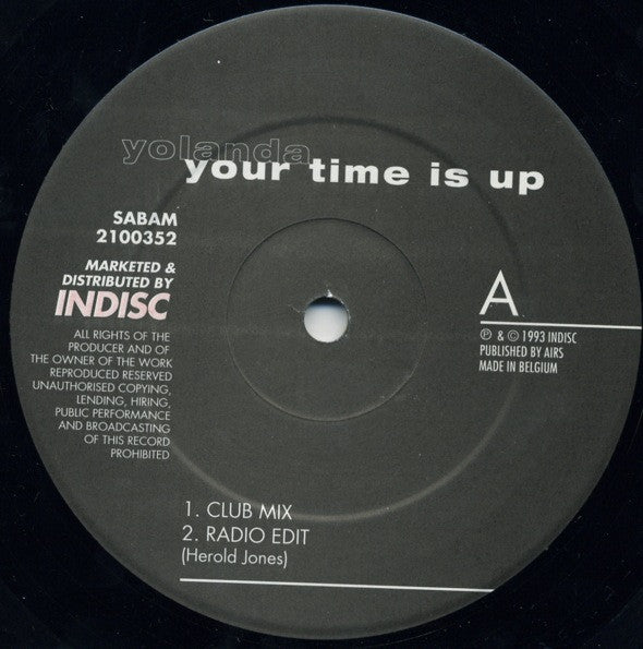 Yolanda Reynolds : Your Time Is Up (12")
