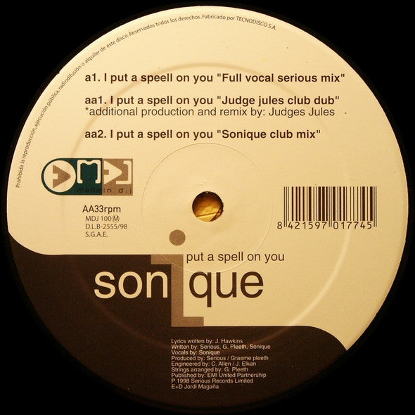 Sonique : I Put A Spell On You (12")