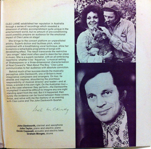 Cleo Laine, The John Dankworth Quartet : An Evening With Cleo Laine & The John Dankworth Quartet (2xLP, Album, Gat)