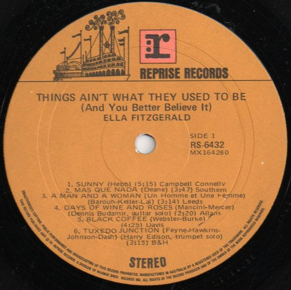 Ella Fitzgerald : Things Ain't What They Used To Be (And You Better Believe It) (LP)