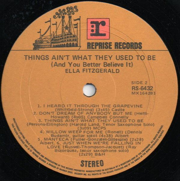 Ella Fitzgerald : Things Ain't What They Used To Be (And You Better Believe It) (LP)