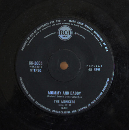 The Monkees : Mommy And Daddy (7", Single)
