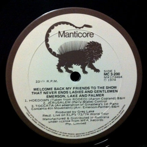 Emerson, Lake & Palmer : Welcome Back, My Friends, To The Show That Never Ends - Ladies And Gentlemen Emerson Lake & Palmer (3xLP, Album)