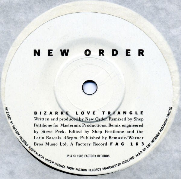 New Order : Bizarre Love Triangle / State Of The Nation (7", Single)
