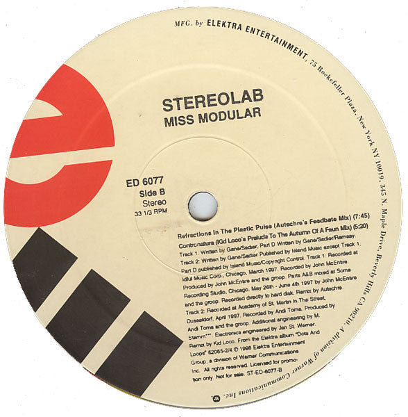 Stereolab : Miss Modular (12", EP, Promo)