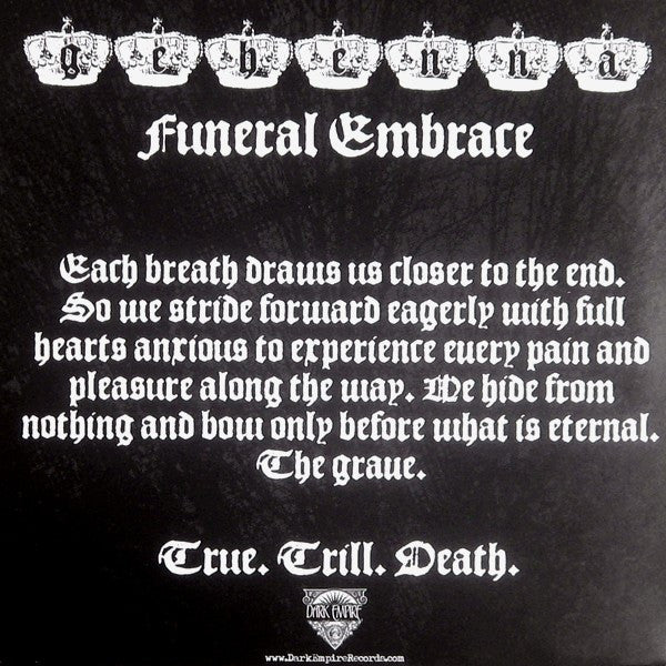 Gehenna (3) : Funeral Embrace (7")