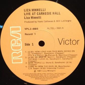 Liza Minnelli : Live At Carnegie Hall (2xLP)