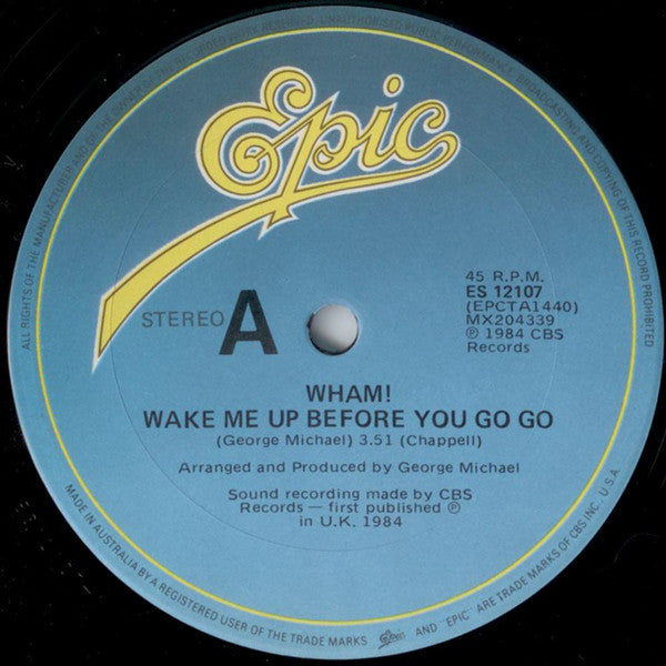 Wham! : Wake Me Up Before You Go-Go (12")