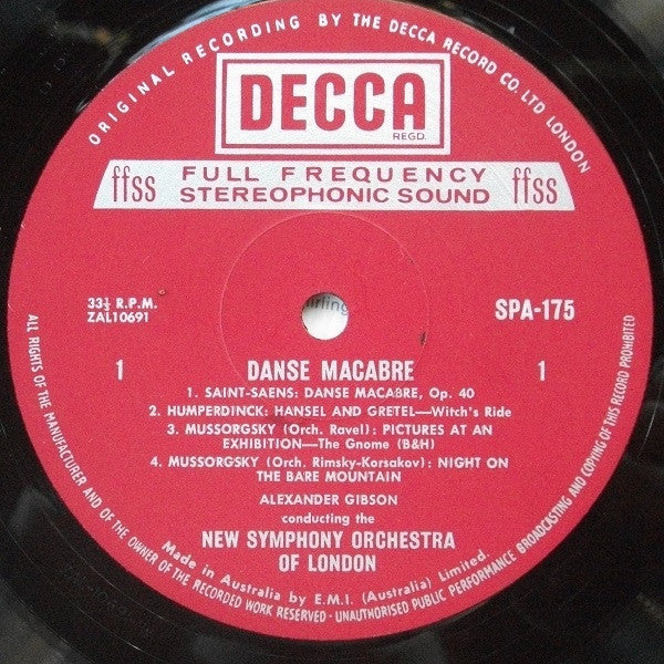 The New Symphony Orchestra Of London & Alexander Gibson / L'Orchestre De La Suisse Romande & Ernest Ansermet : Danse Macabre (LP, Comp, RE)