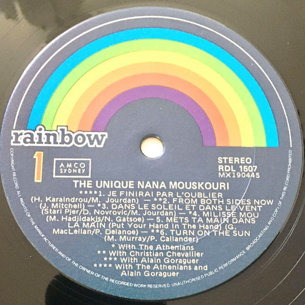 Nana Mouskouri : The Unique Nana Mouskouri (LP, Comp)