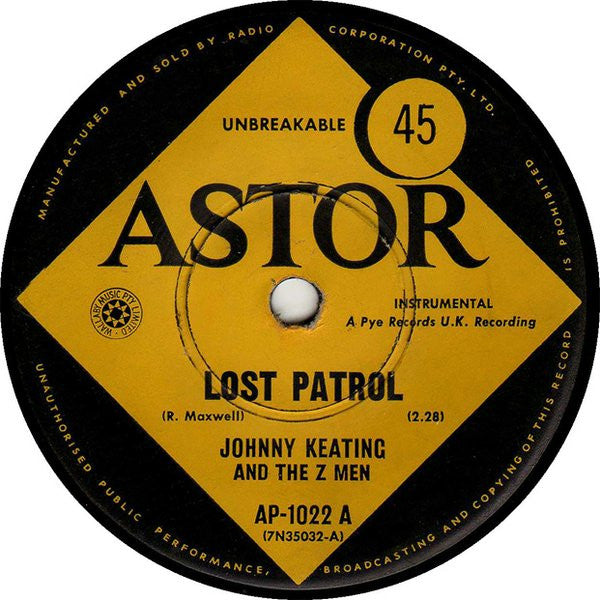 Johnny Keating And The Z-Men : Lost Patrol (7", Single)