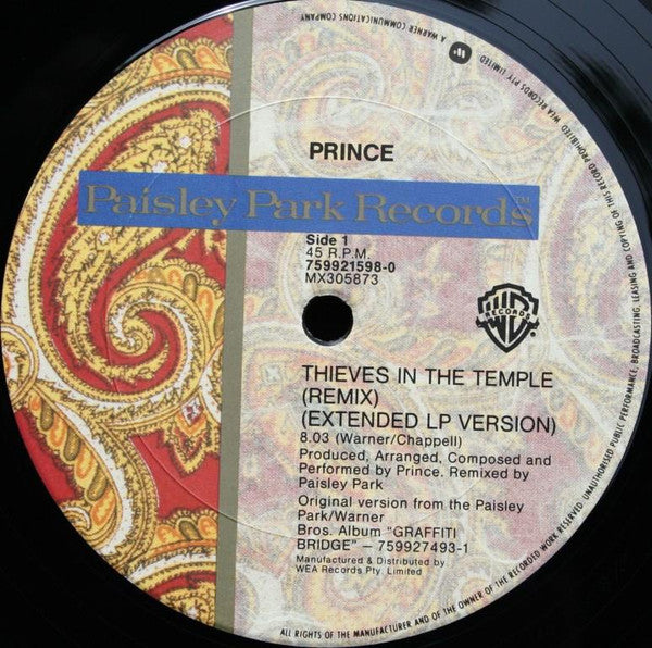 Prince : Thieves In The Temple (12", Single)