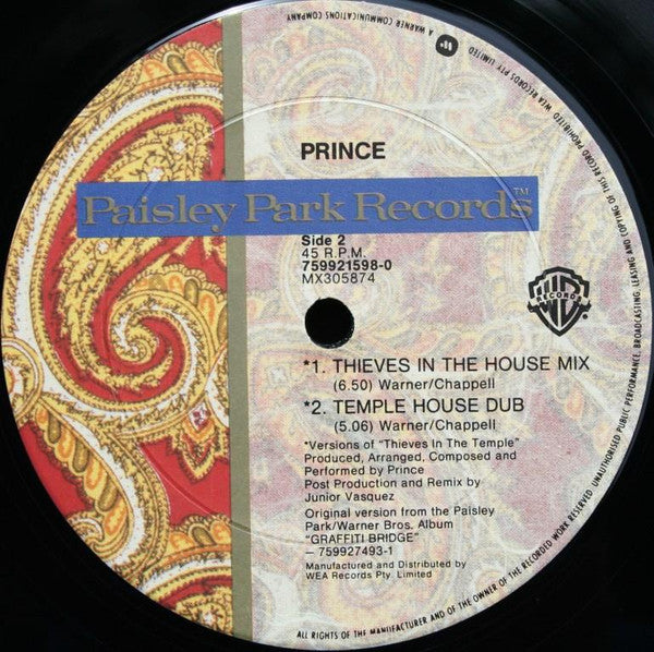 Prince : Thieves In The Temple (12", Single)