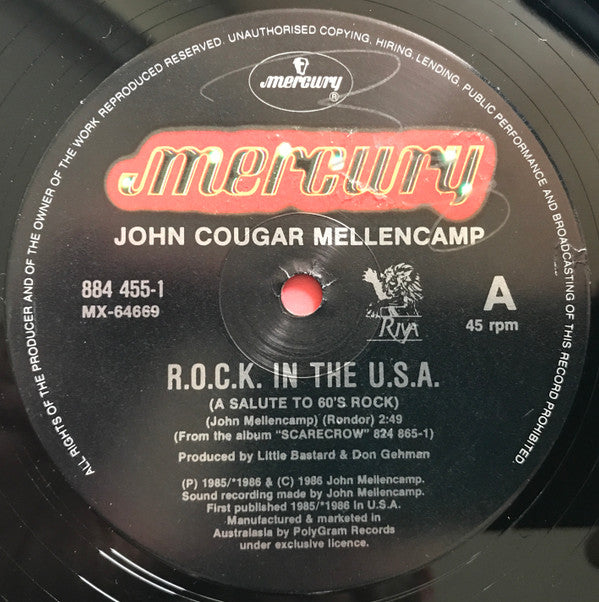 John Cougar Mellencamp : R.O.C.K. In The U.S.A. (12", Ltd)