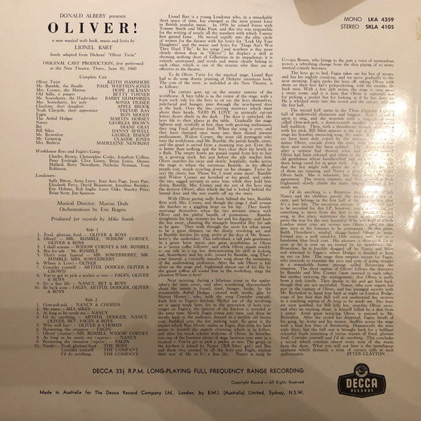 Lionel Bart - "Oliver!" Original London Cast : Oliver! (LP)