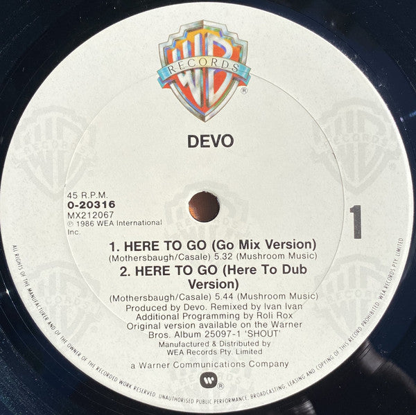 Devo : Here To Go (12", Maxi)