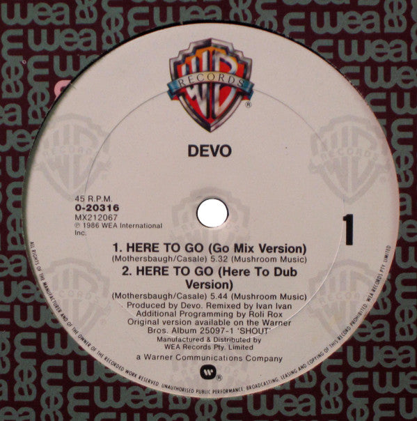 Devo : Here To Go (12", Maxi)